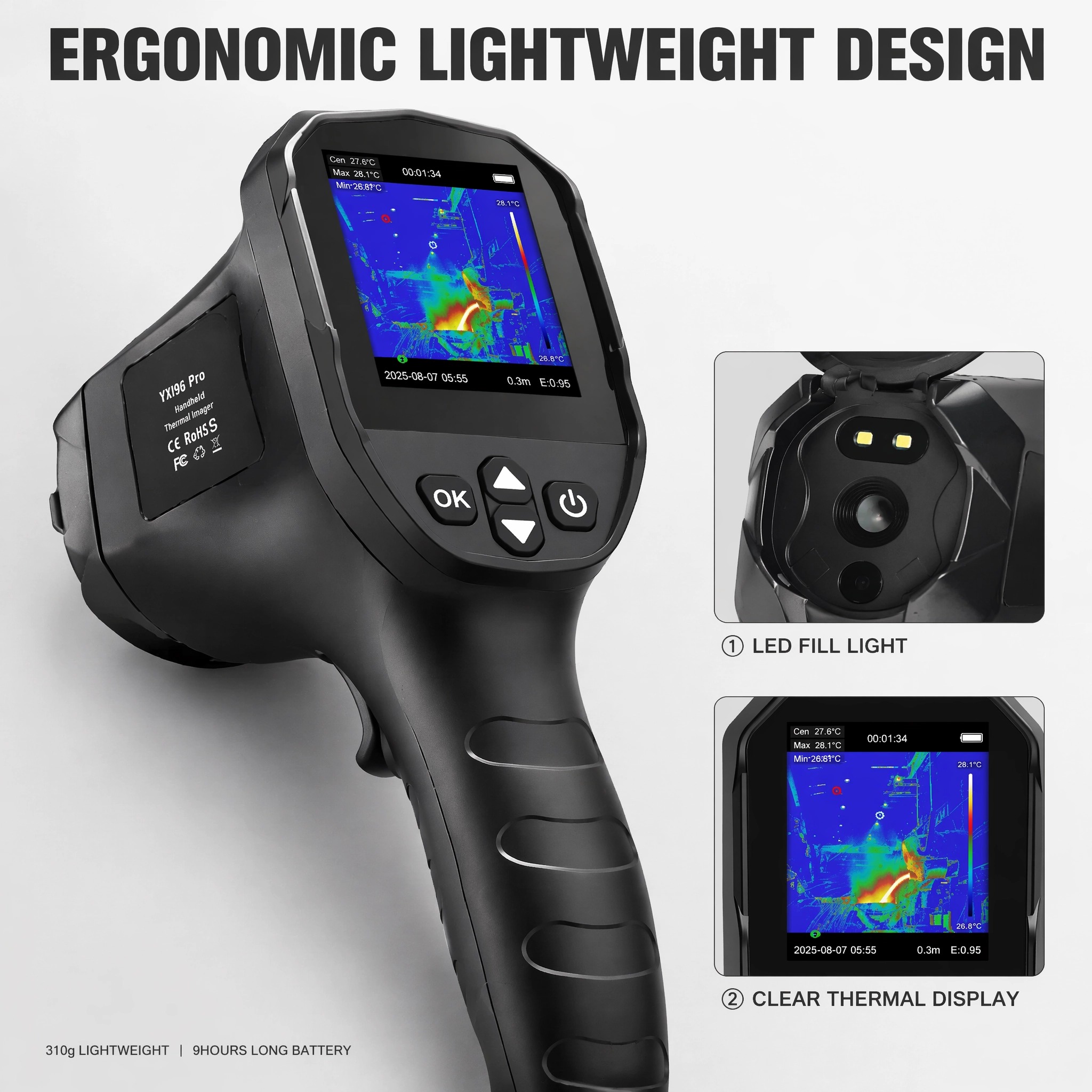 HP-YXI96/YXI96 Pro El Tipi Ter - Nf 521 Thermal Imaging Camera incelemesi ve fiyatı